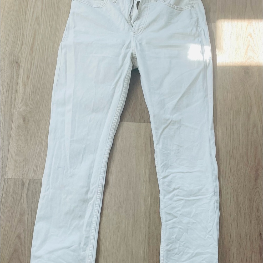 White Straight-Leg Pants